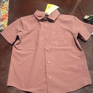 All in Motion Boys Brownish Purple Button Down Shirt